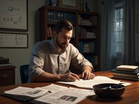 Default_A_man_sitting_at_an_office_table_with_books_writing_on_1.jpg Default_A_man_sitting_at_an_office_table_with_books_writing_on_1.jpg
